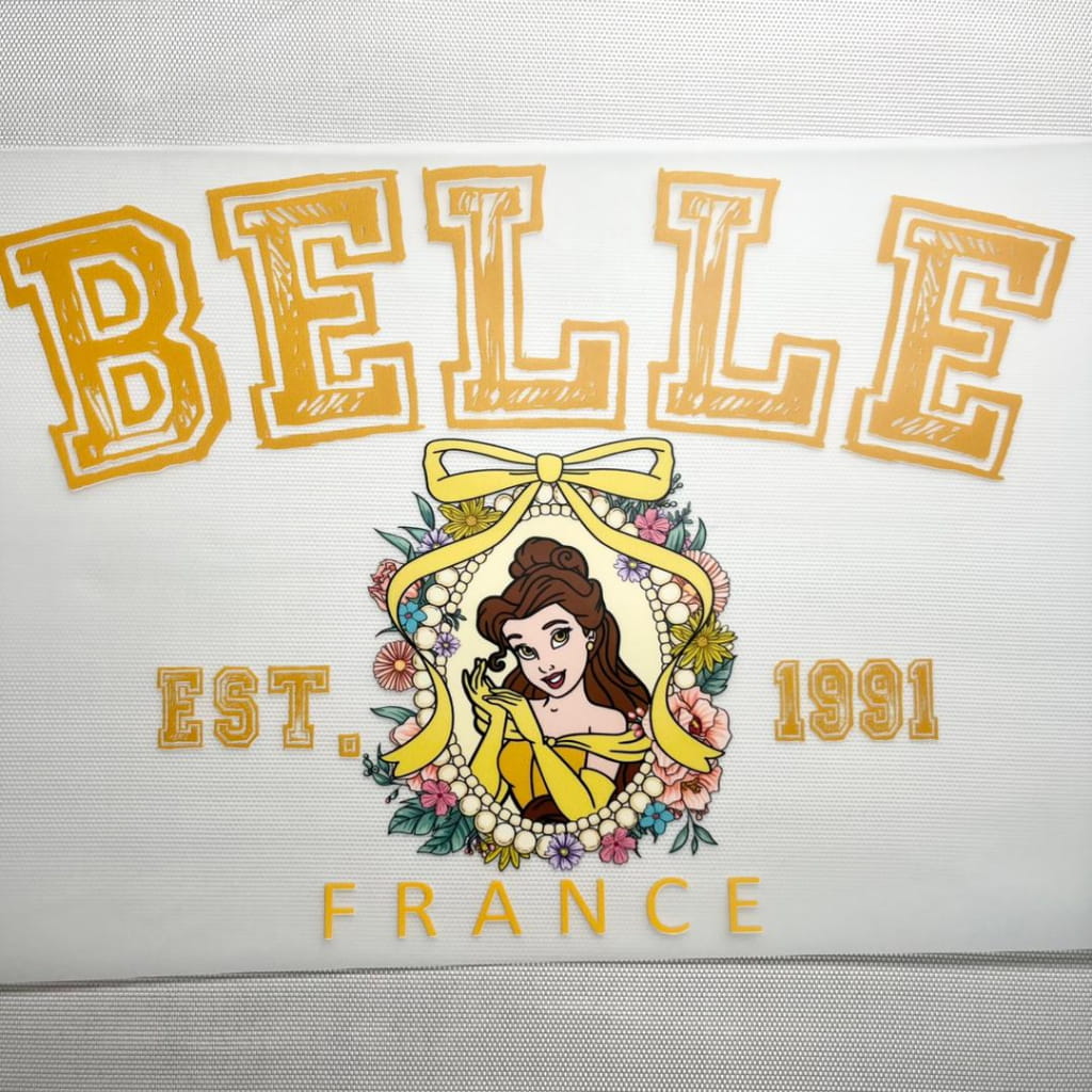 10inch Size DTF Heat Transfer ,Cartoon , Princess ,The Beauty And Beast ,Bella