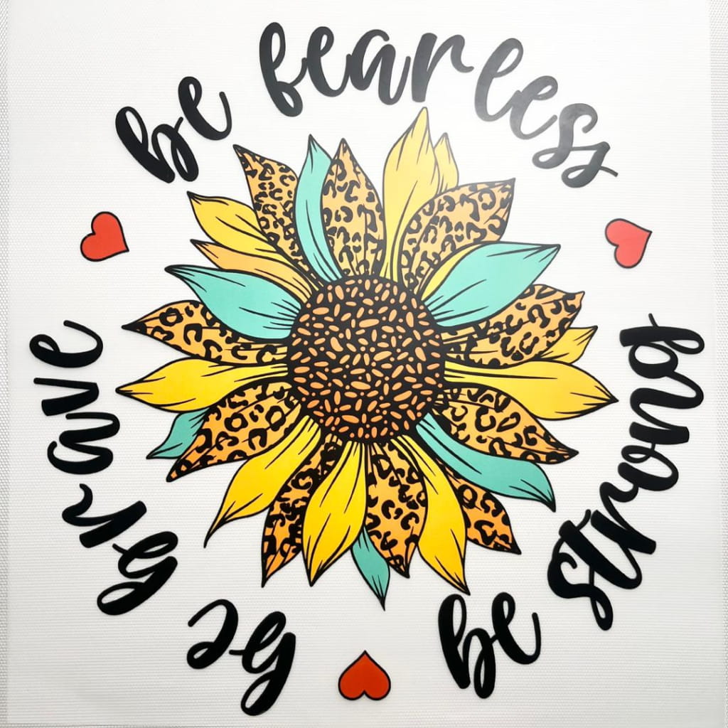 10inch Size DTF Heat Transfer ,Positive Words ,Sunflower