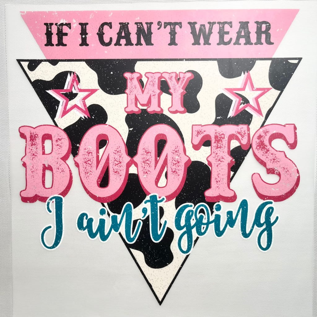 10inch Size DTF Heat Transfer, Cow Girl Boots