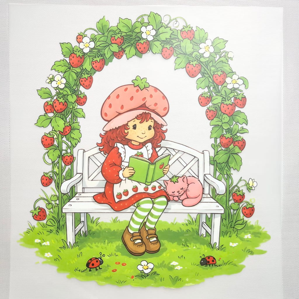 10inch Size DTF Heat Transfer, Cartoon ,Strawberry Shortcake