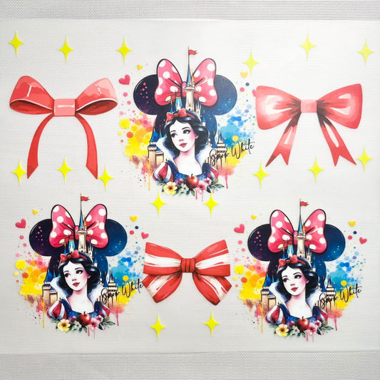 10inch Size DTF Heat Transfer, Cartoon , Princess Snow White
