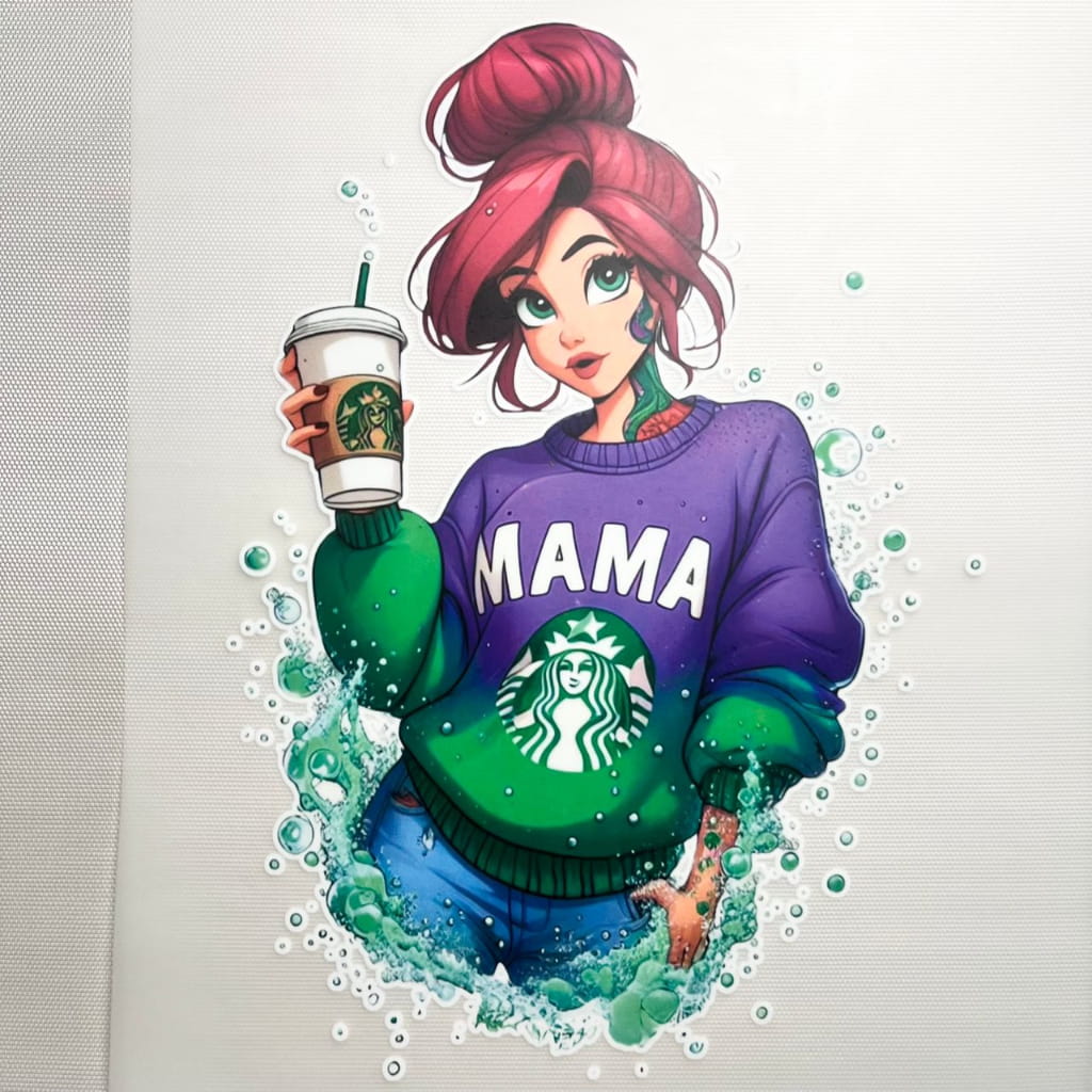 10inch Size DTF Heat Transfer, Starbuck MAMA