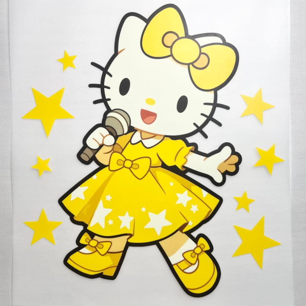 10inch Size DTF Heat Transfer,Cartoon Hello Kitty