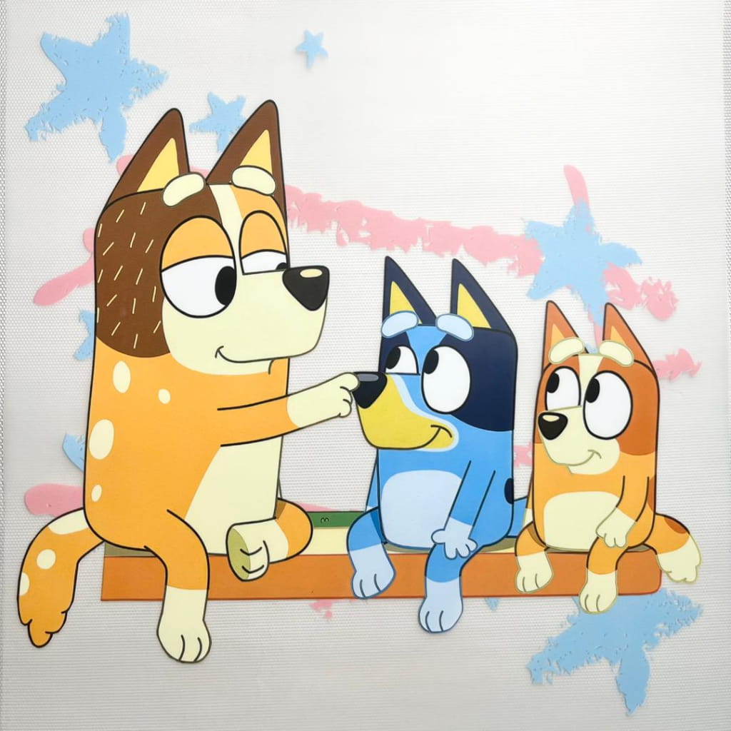 10inch Size DTF Heat Transfer,Cartoon , Bluey