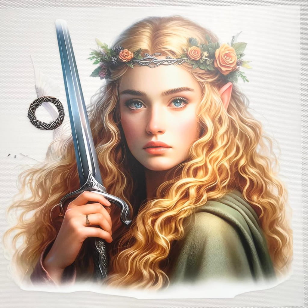 10inch Size DTF Heat Transfer,Character , Galadriel ,The Lord of the Rings