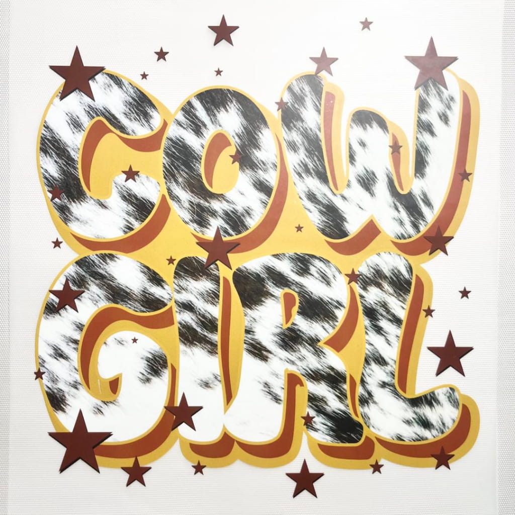 10inch Size DTF Heat Transfer,Cow Girl