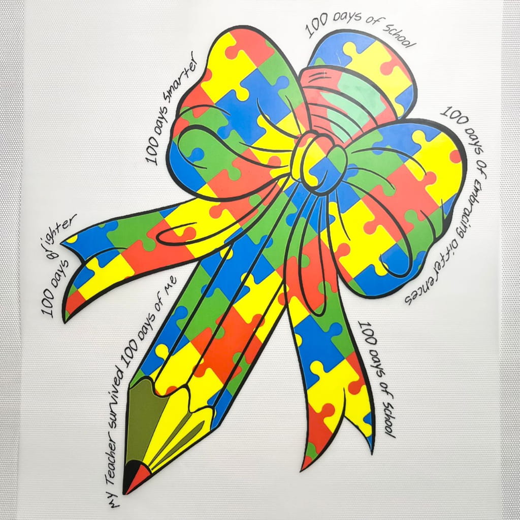 10inch Size DTF Heat Transfer,Teacher Autism