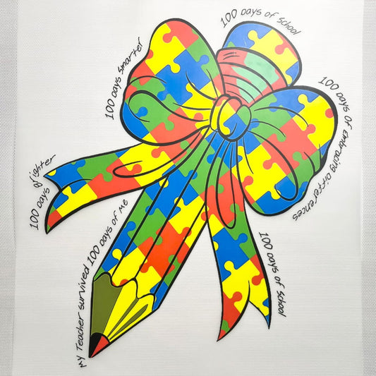 10inch Size DTF Heat Transfer,Teacher Autism