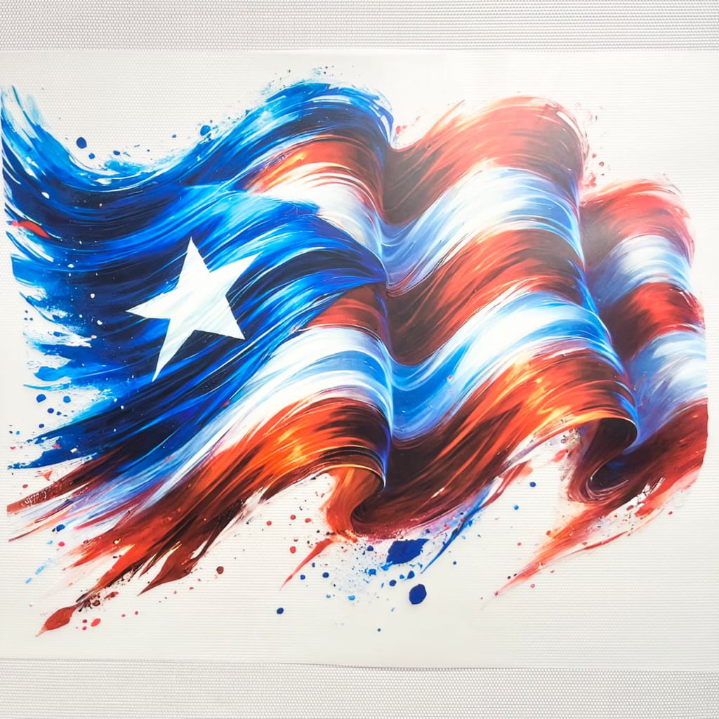 10inch Size DTF Heat Transfer, Puerto Rico & PR Country