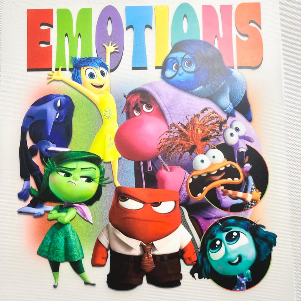 10inch Size DTF Heat Transfer, Cartoon ,Inside Out