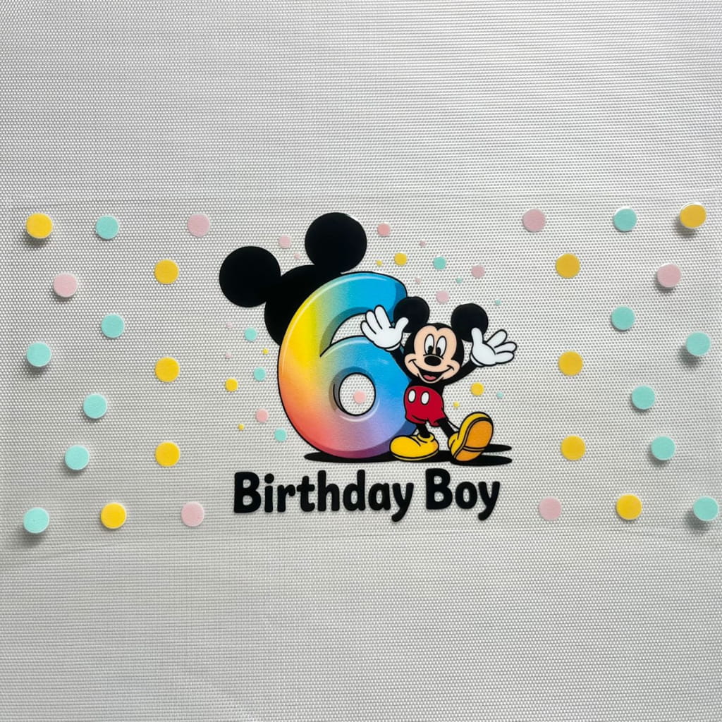 16oz UVDTF Cup Wraps, Cartoon ,Micky Happy Birthday Boy ,Age 1- 10