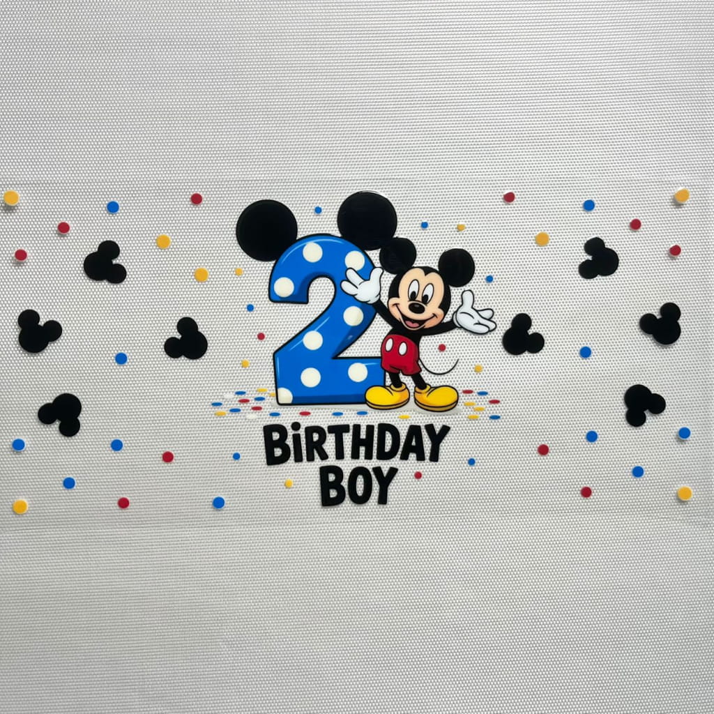16oz UVDTF Cup Wraps, Cartoon ,Micky Happy Birthday Boy ,Age 1- 10