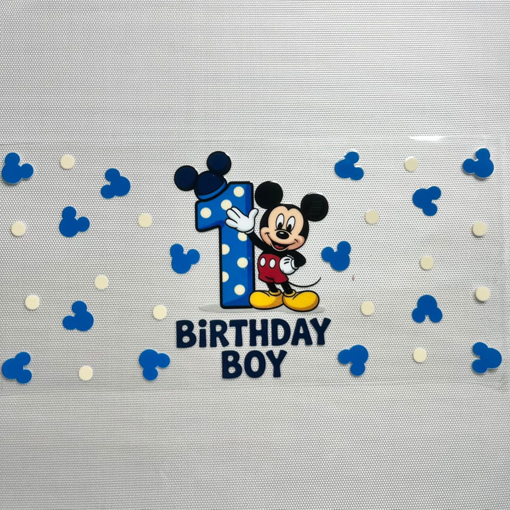 16oz UVDTF Cup Wraps, Cartoon ,Micky Happy Birthday Boy ,Age 1- 10