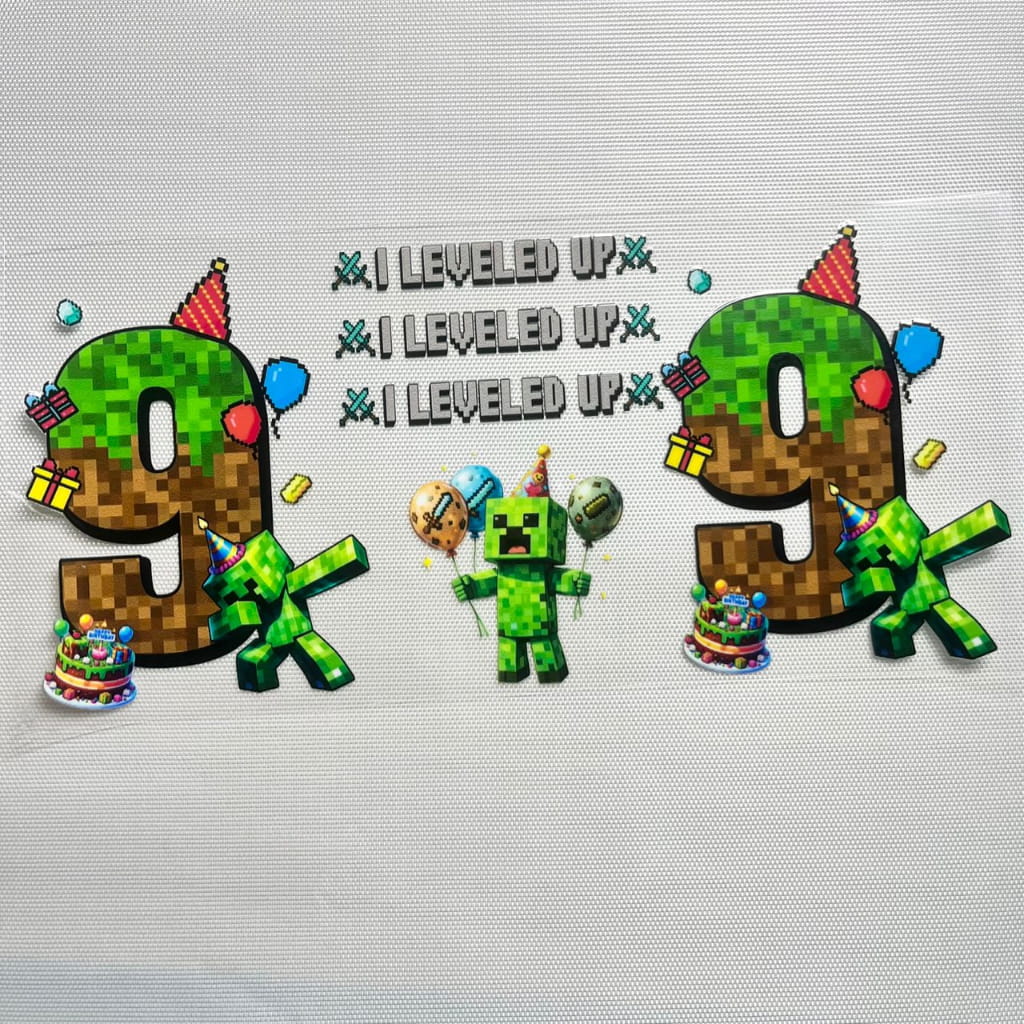 16oz UVDTF Cup Wraps, Cartoon ,Minecraft Happy Birthday ,Age 0-9