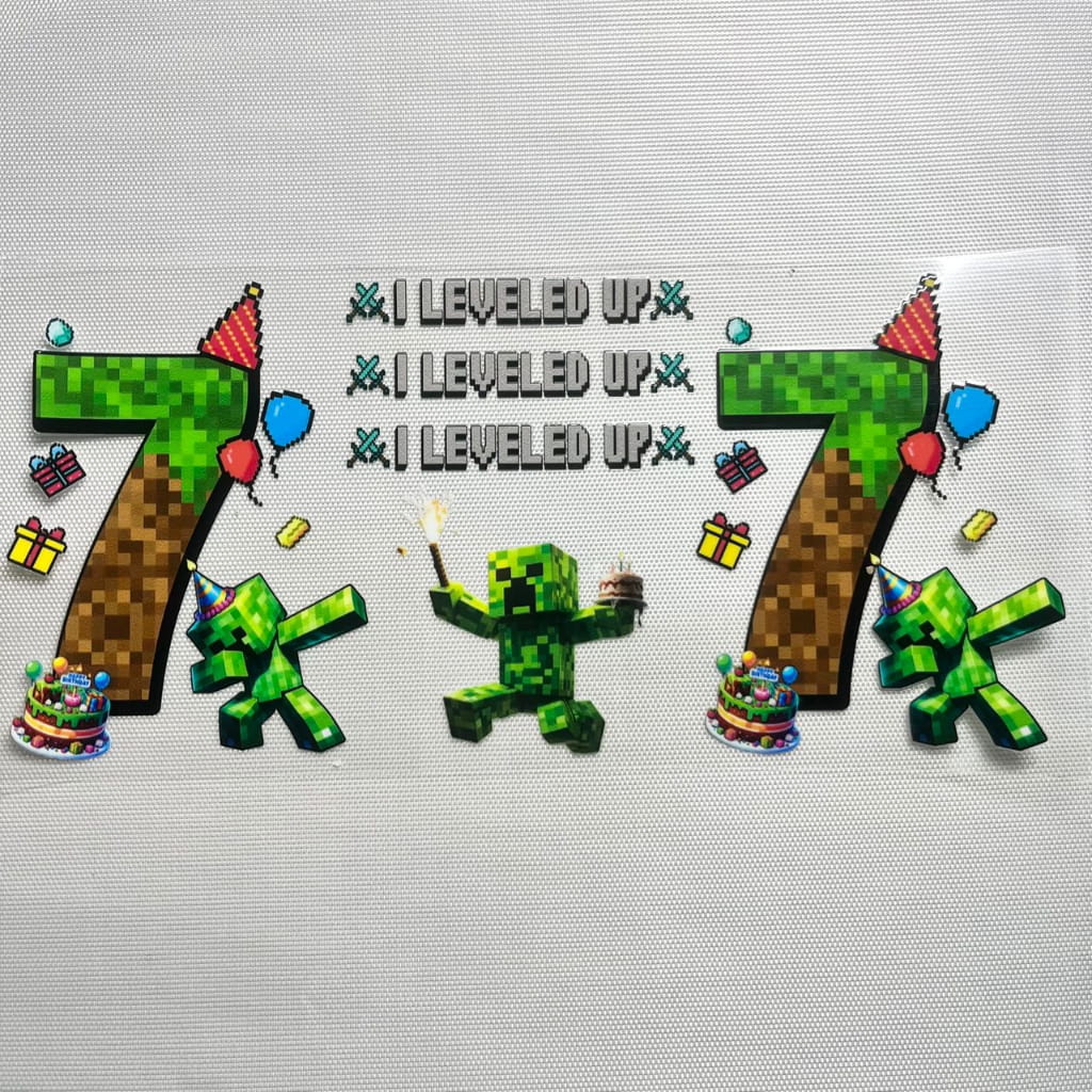 16oz UVDTF Cup Wraps, Cartoon ,Minecraft Happy Birthday ,Age 0-9