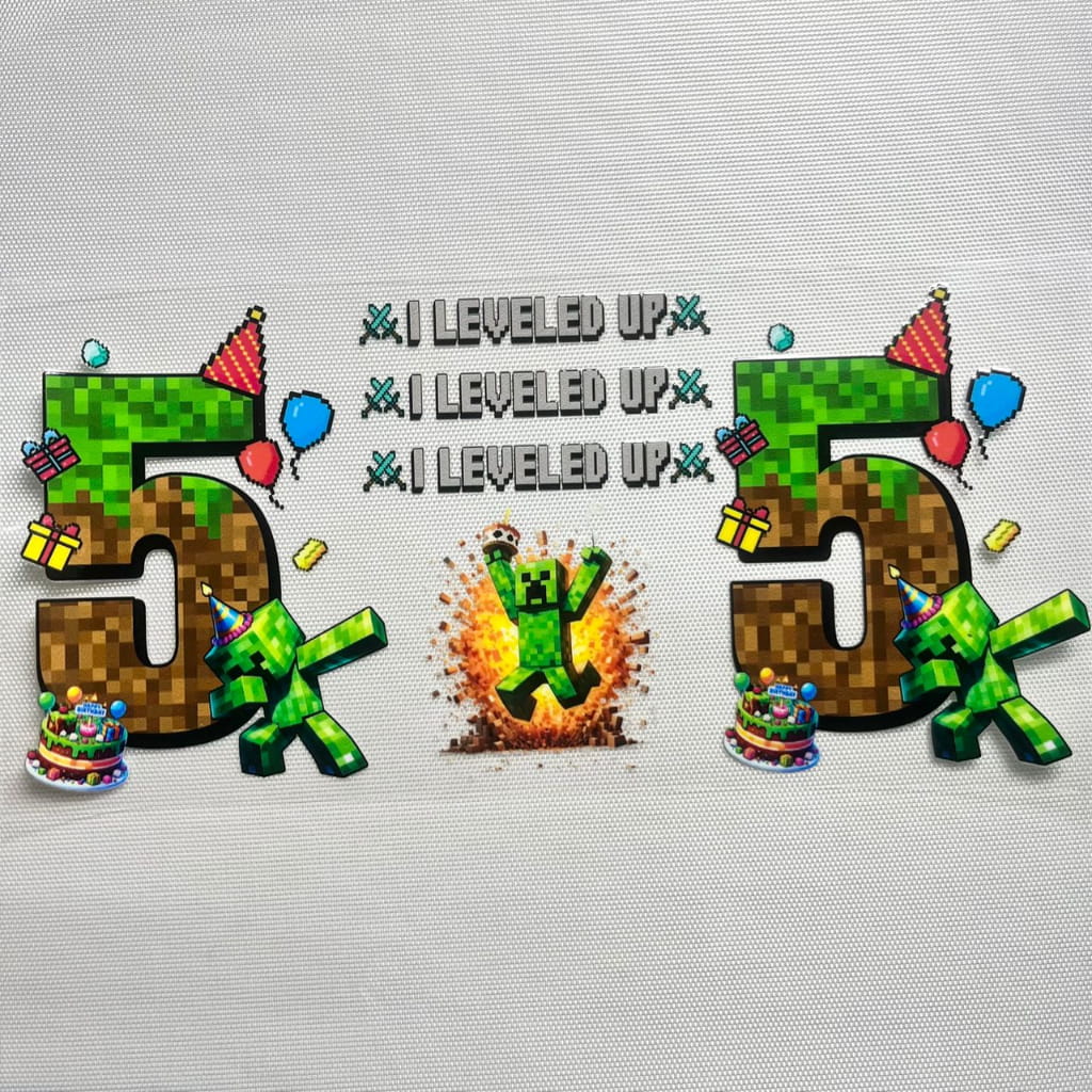 16oz UVDTF Cup Wraps, Cartoon ,Minecraft Happy Birthday ,Age 0-9
