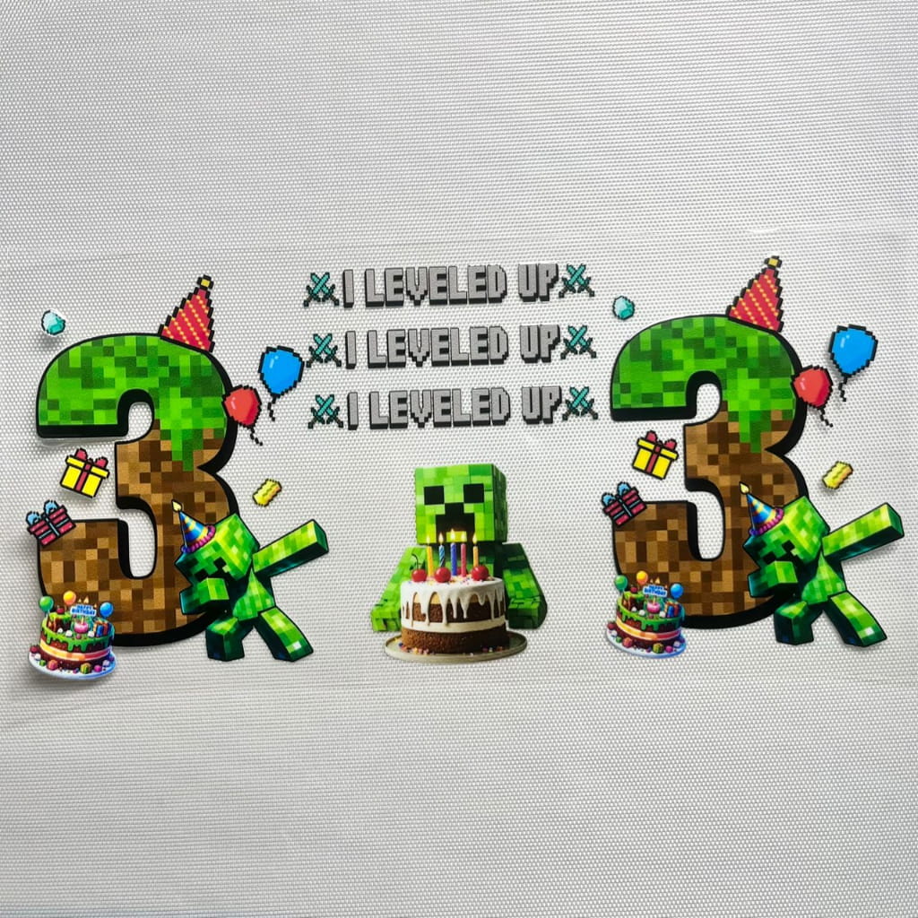 16oz UVDTF Cup Wraps, Cartoon ,Minecraft Happy Birthday ,Age 0-9