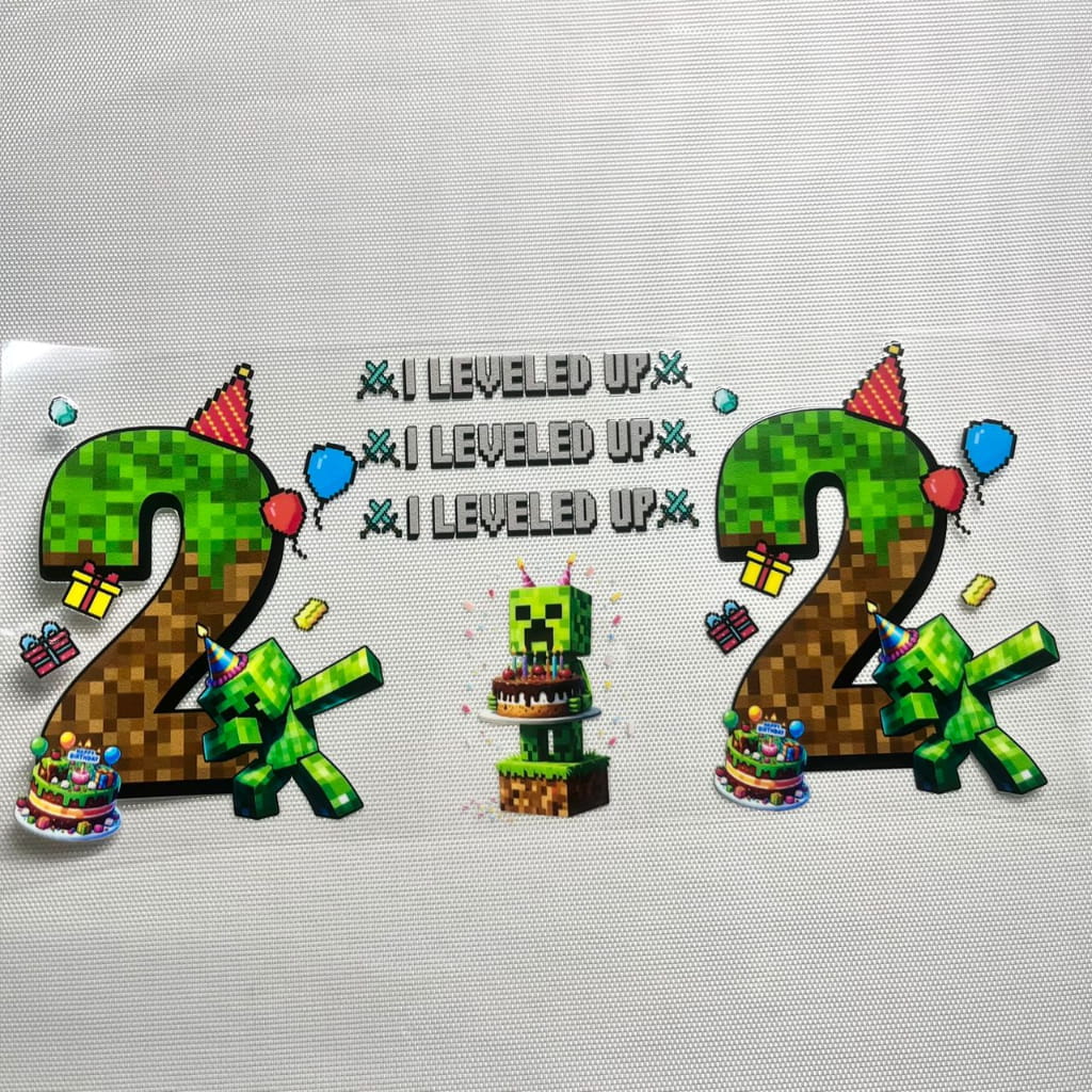 16oz UVDTF Cup Wraps, Cartoon ,Minecraft Happy Birthday ,Age 0-9