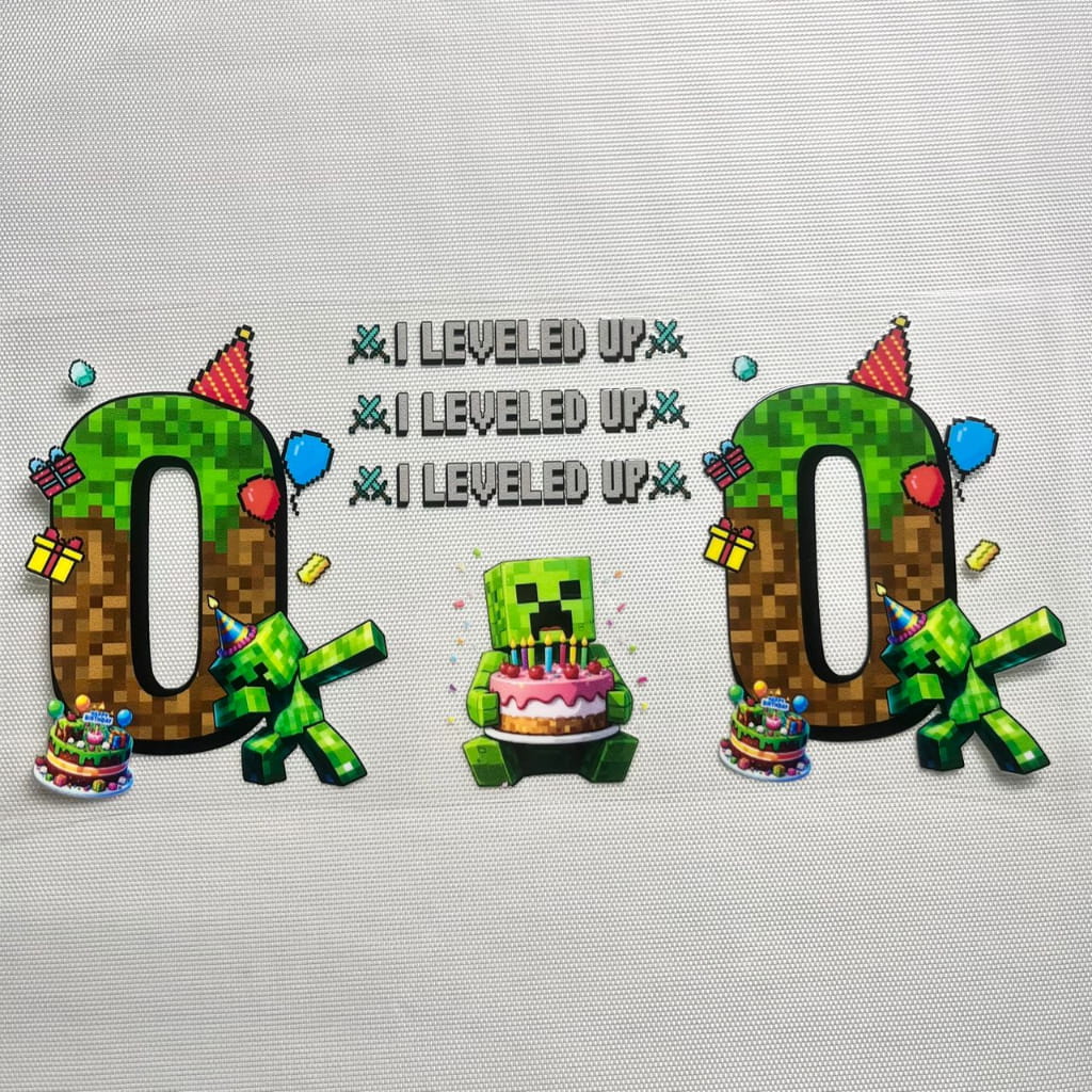 16oz UVDTF Cup Wraps, Cartoon ,Minecraft Happy Birthday ,Age 0-9
