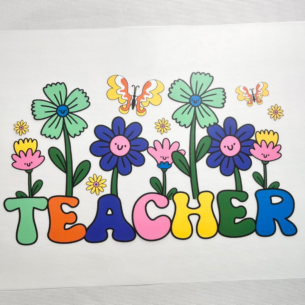 10inch Size DTF Heat Transfer, Teacher