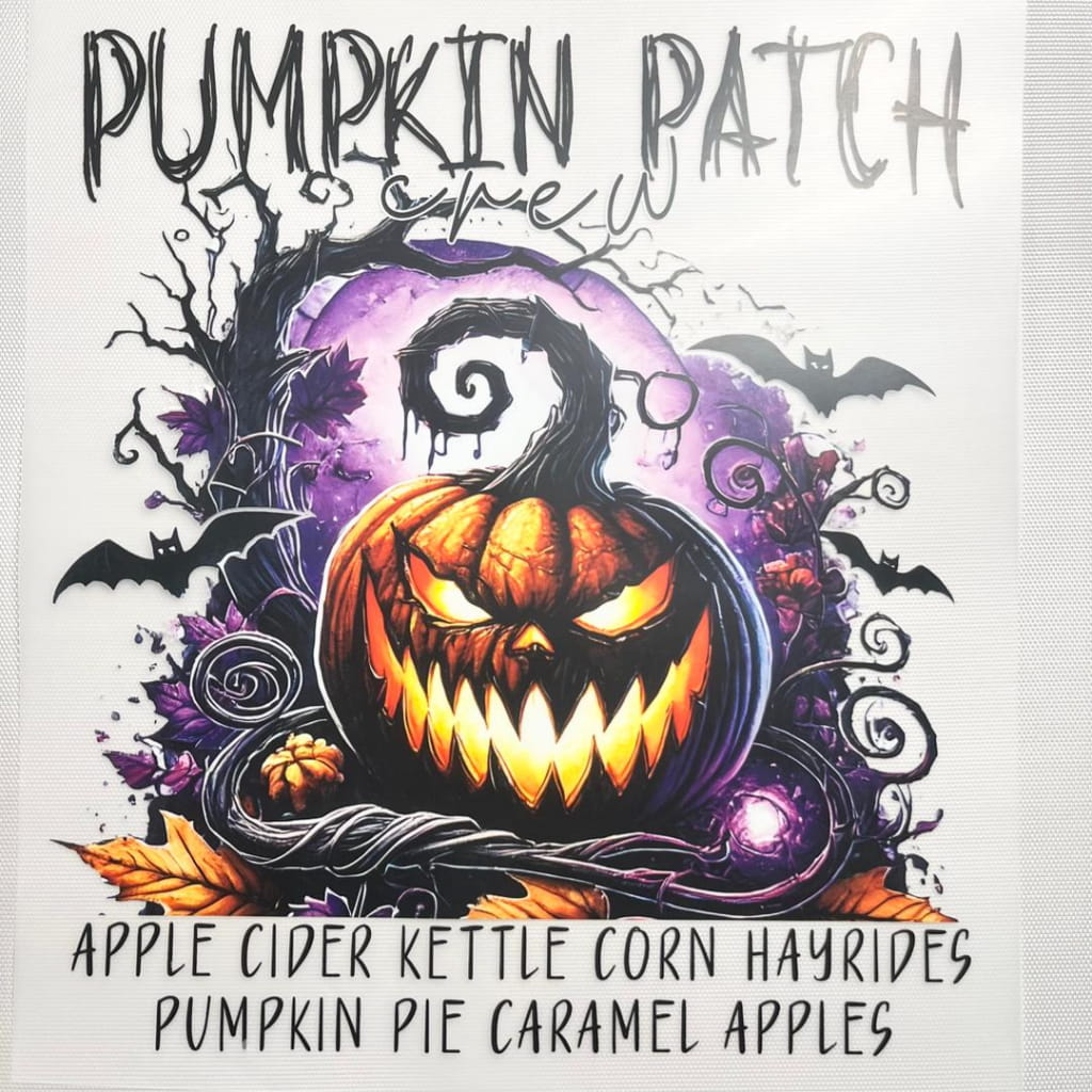10inch Size DTF Heat Transfer, Halloween ,Horroible ,Pumpkin Patch