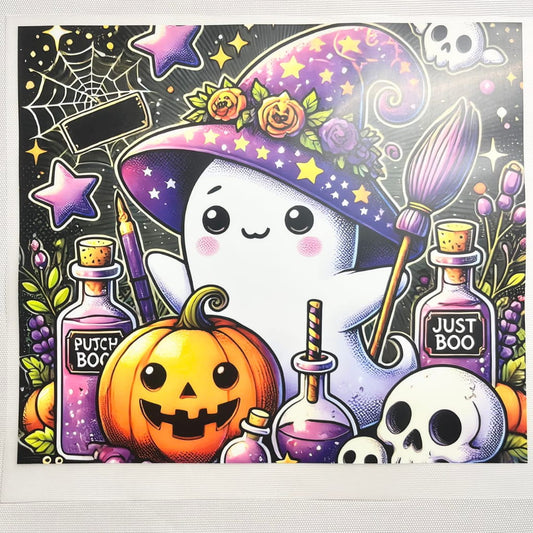 10inch Size DTF Heat Transfer, Halloween ,Horroible ,Cute Ghost Pumpkin