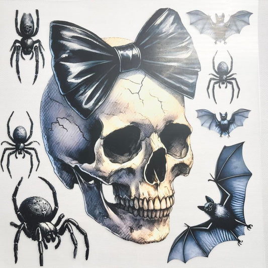 10inch Size DTF Heat Transfer ,Halloween ,Horroible ,Bownet & Bow