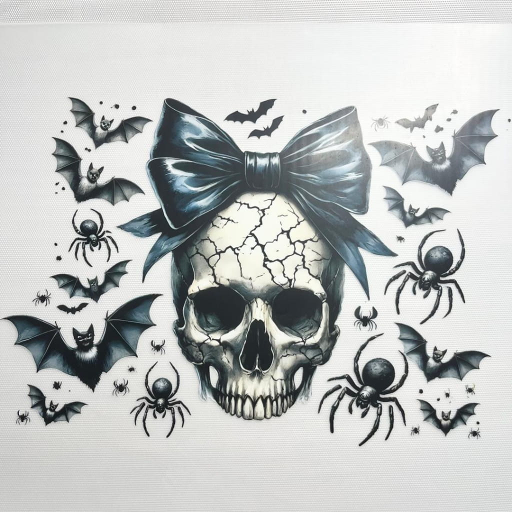 10inch Size DTF Heat Transfer, Halloween ,Horroible ,Bownet & Bow