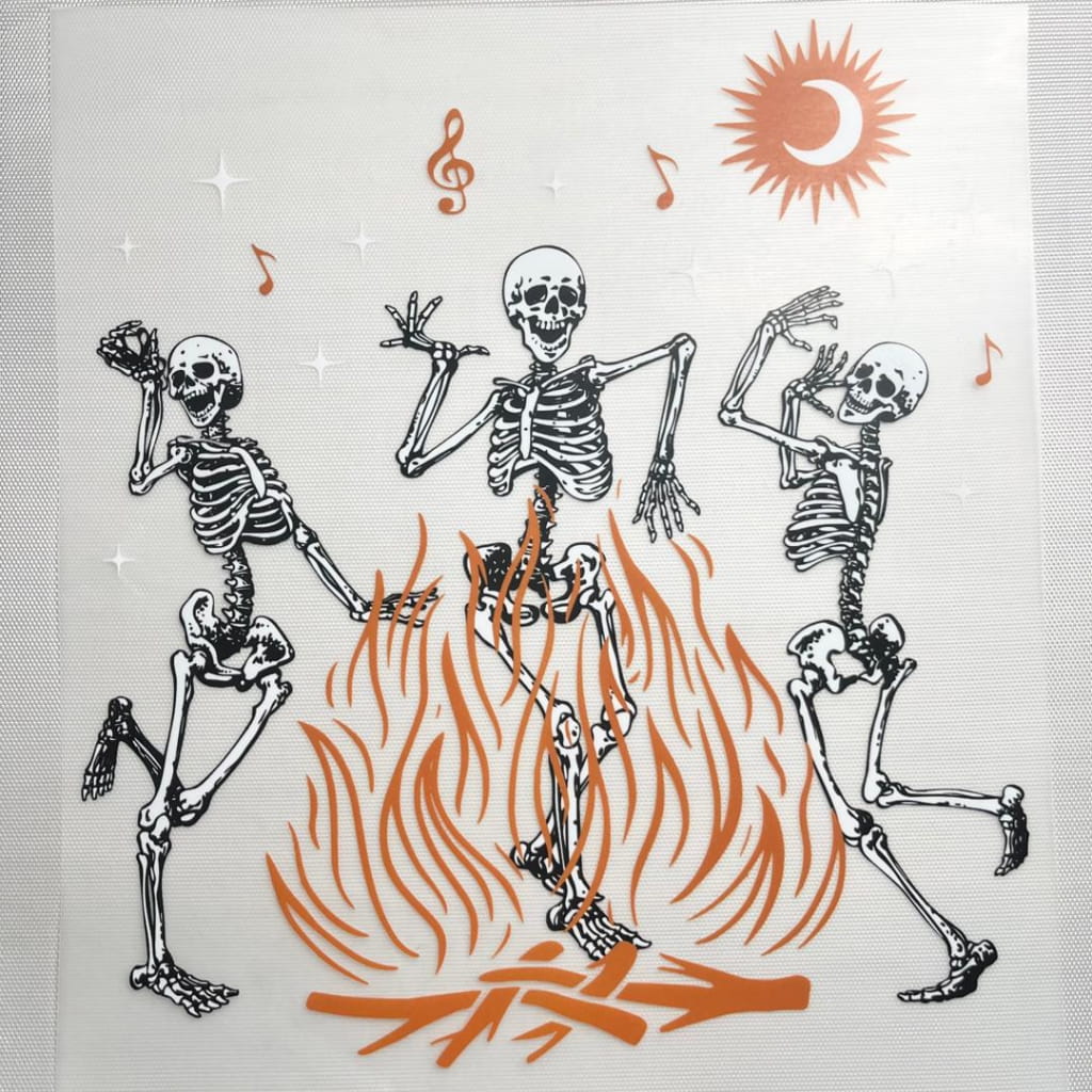 10inch Size DTF Heat Transfer , Halloween ,Horroible, Skeleton