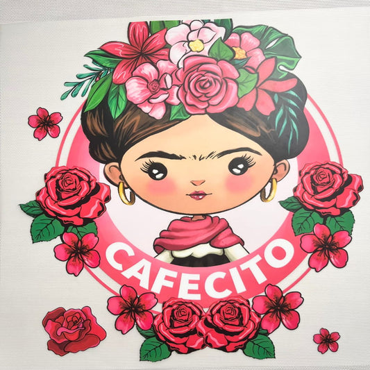 10inch Size DTF Heat Transfer, Spanish , Cafecito