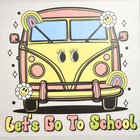 10inch Size DTF Heat Transfer, School Bus