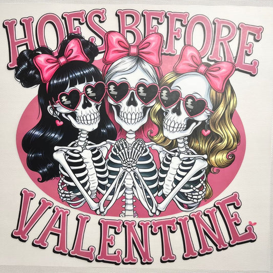 10inch Size DTF Heat Transfer, Valentine Skeleton