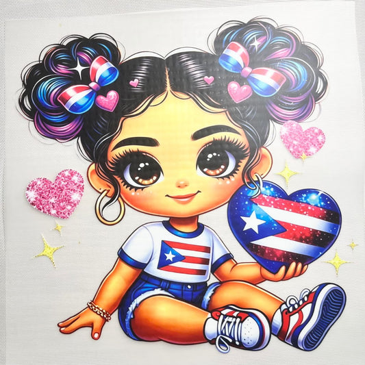10inch Size DTF Heat Transfer, Puerto Rico & PR Country