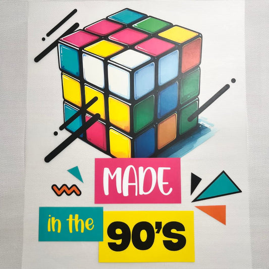10inch Size DTF Heat Transfer, Rubik's Cube, 90'S