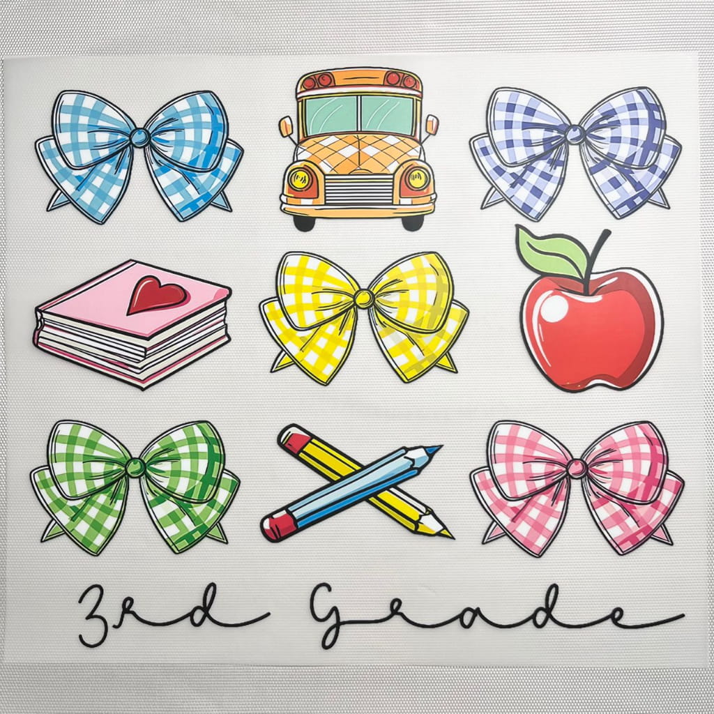 10inch Size DTF Heat Transfer,School Bus , Teacher