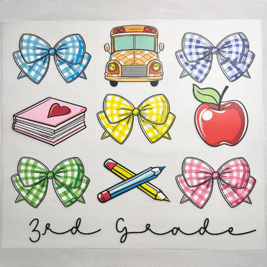 10inch Size DTF Heat Transfer,School Bus , Teacher