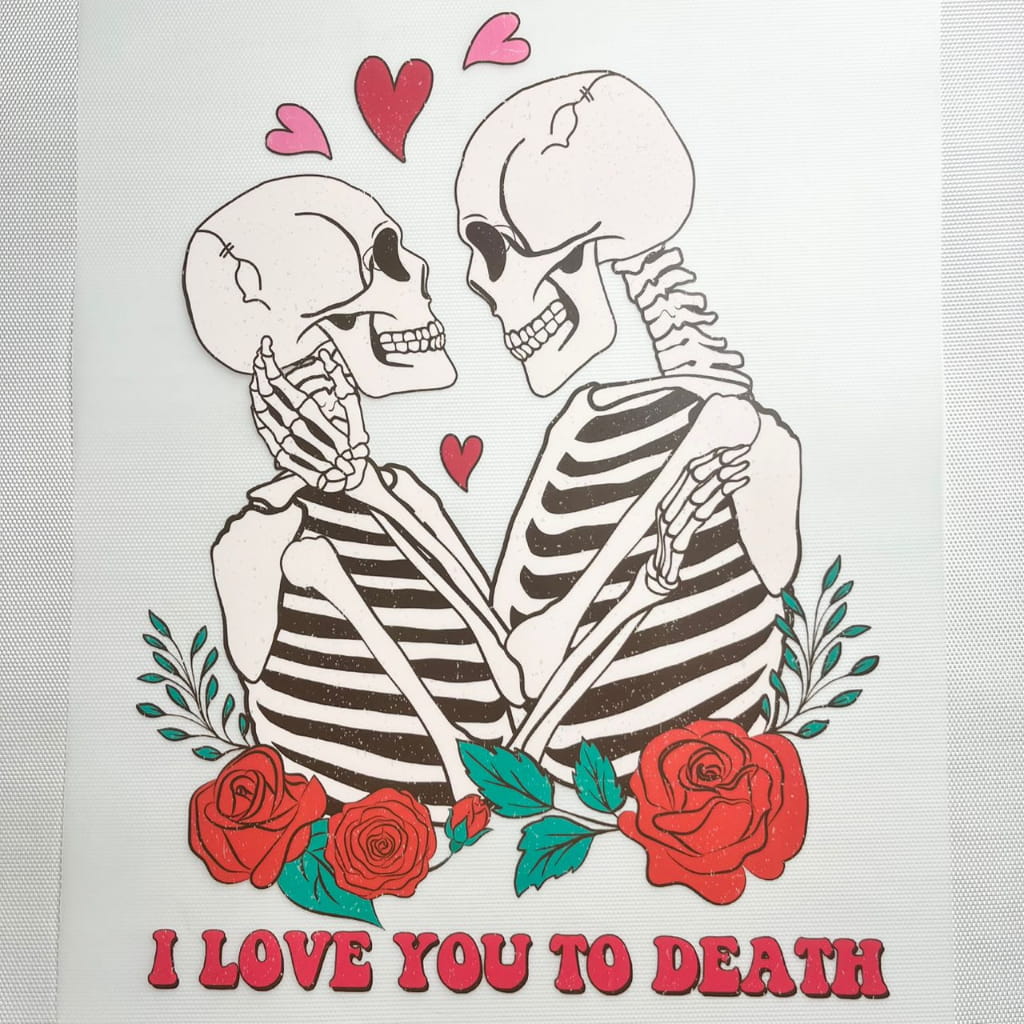 10inch Size DTF Heat Transfer,Love , Valentine , Skeleton