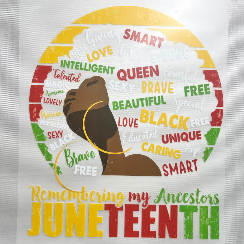 10inch Size DTF Heat Transfer,Juneteenth