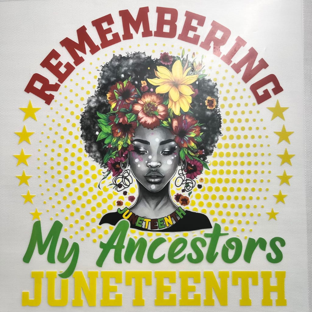 10inch Size DTF Heat Transfer,Juneteenth