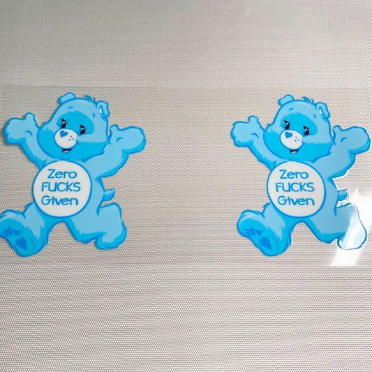 16oz UVDTF Cup Wraps, Cartoon ,Care Bears With Bad Words ,Swear Bears