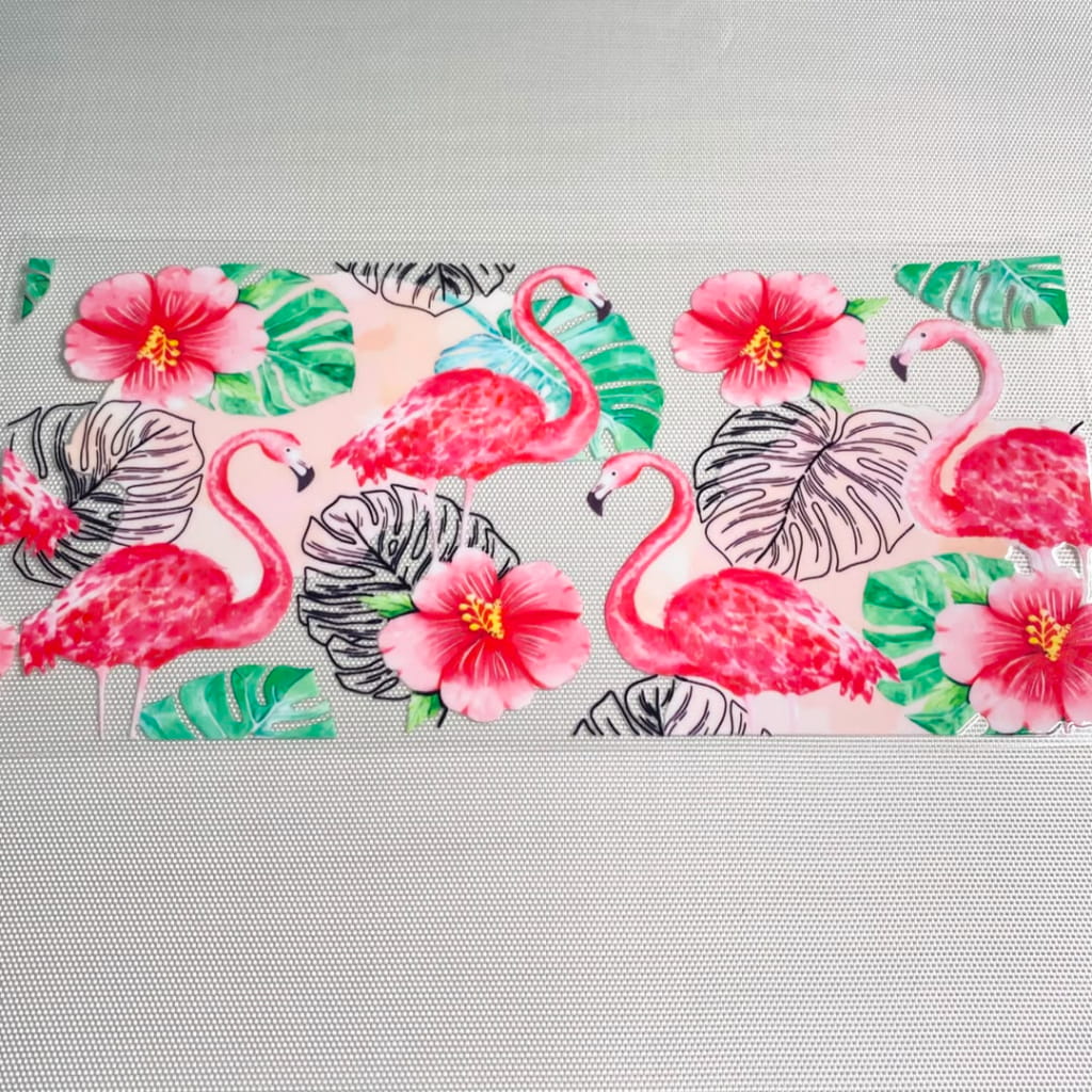 16oz UVDTF Cup Wraps, Flamingo
