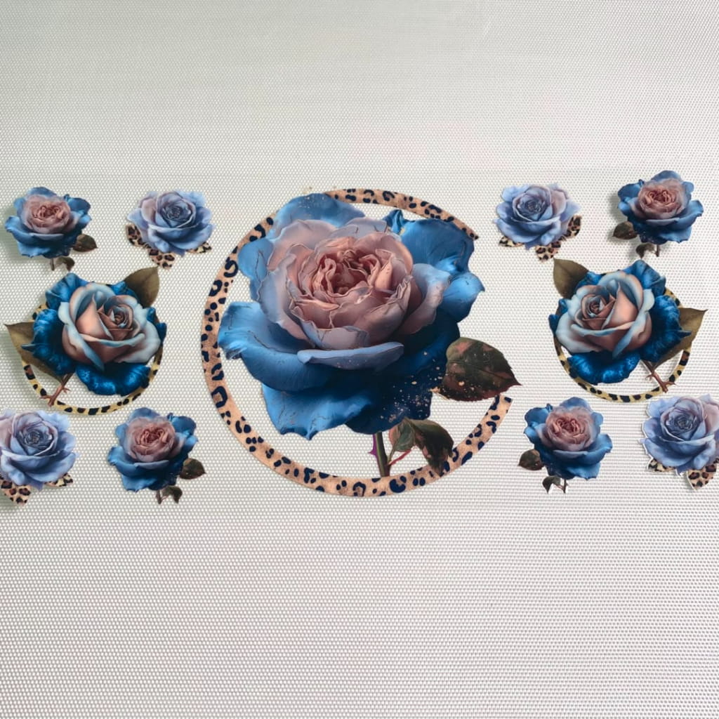16oz UVDTF Cup Wraps,Rose Flower