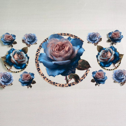 16oz UVDTF Cup Wraps,Rose Flower