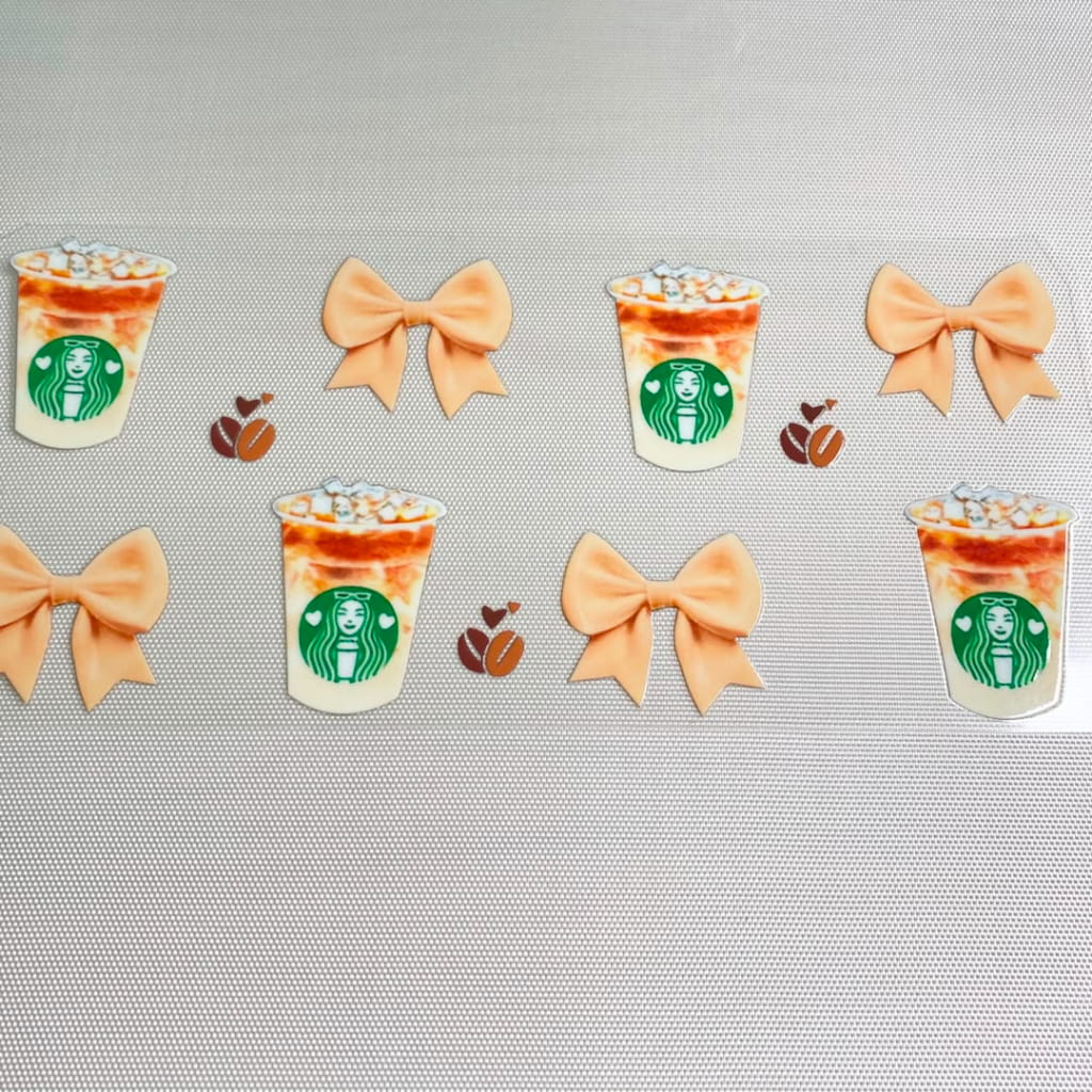 16oz UVDTF Cup Wraps,Drinking ,Starbucks Coffee With Bow & Bowknot