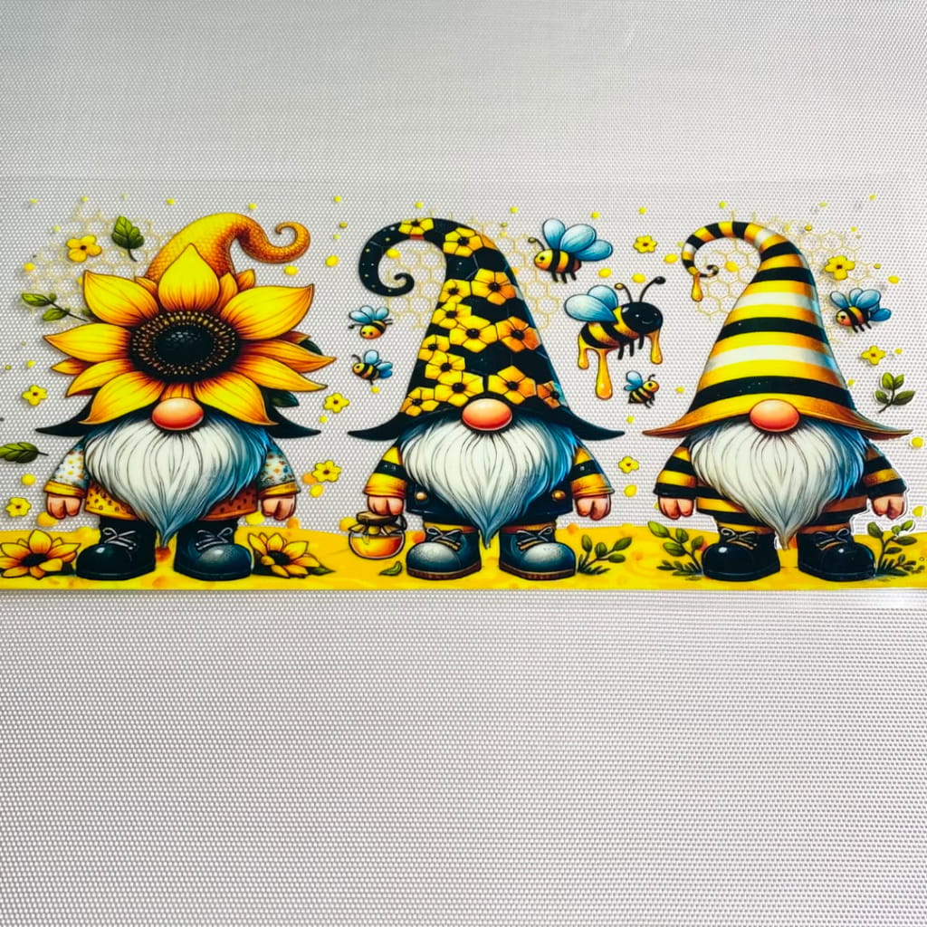 16oz UVDTF Cup Wraps,Gnome & Dwarf With Sunflower