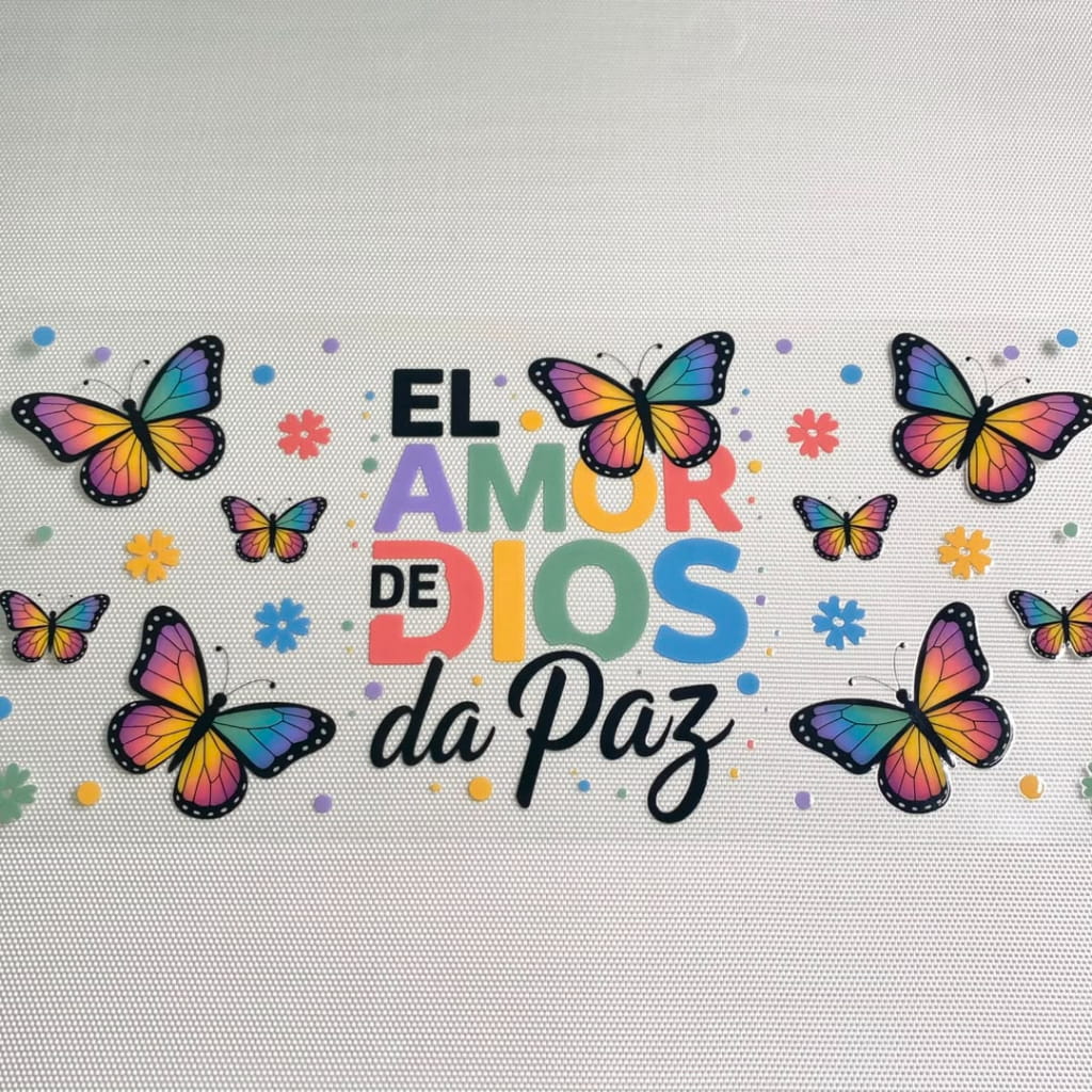 16oz UVDTF Cup Wraps,Spanish Words , Butterfly , Positive Words