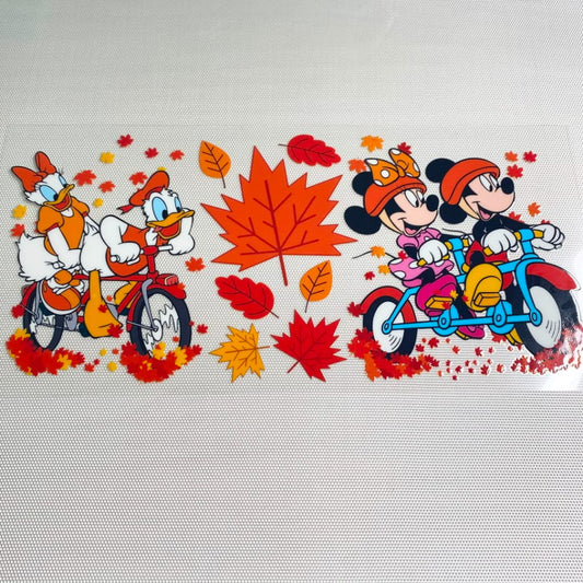 16oz UVDTF Cup Wraps,Cartoon , Micky & Minnie & Daisy & Donald , Fall & Autumn Vibes
