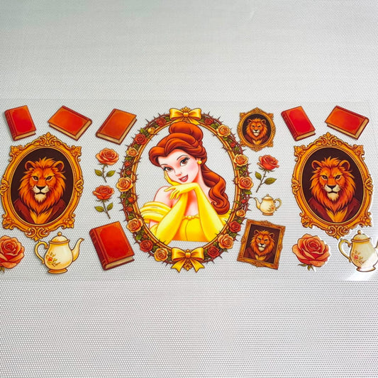 16oz UVDTF Cup Wraps,Cartoon , Princess ,Bella