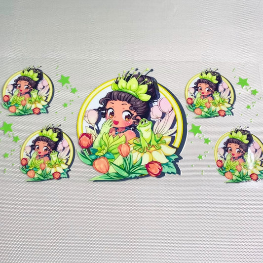 16oz UVDTF Cup Wraps,Cartoon , Princess ,Tiana Baby