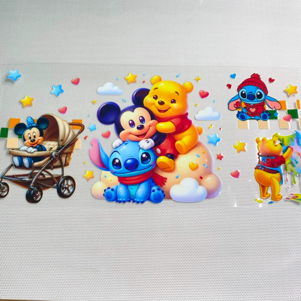 16oz UVDTF Cup Wraps,Cartoon ,Winnie Pooh & Stitch & Micky